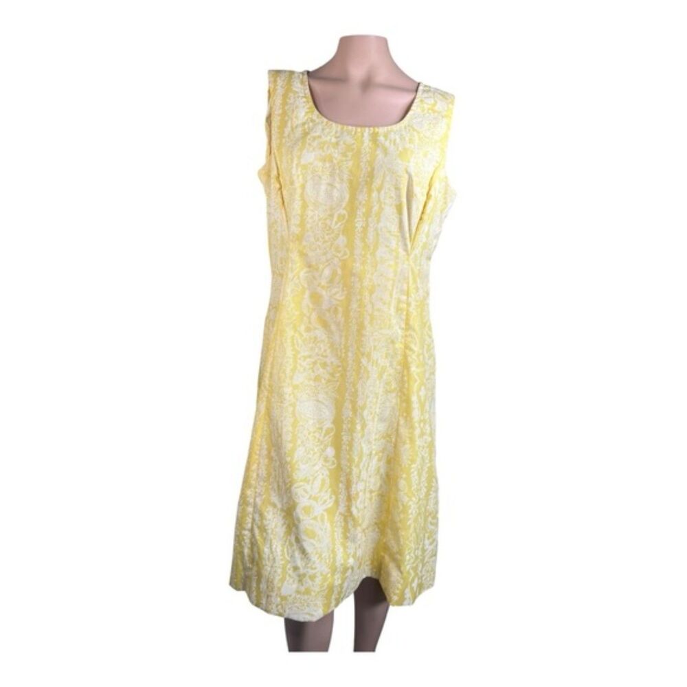 Vintage 1970s Handmade Yellow A-Line Dress – Key West Handprinted Fabric